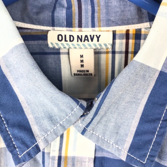 NWT Old Navy Blue Plaid Button Up - Picture 3 of 7